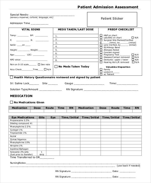 32 Assessment Forms In PDF