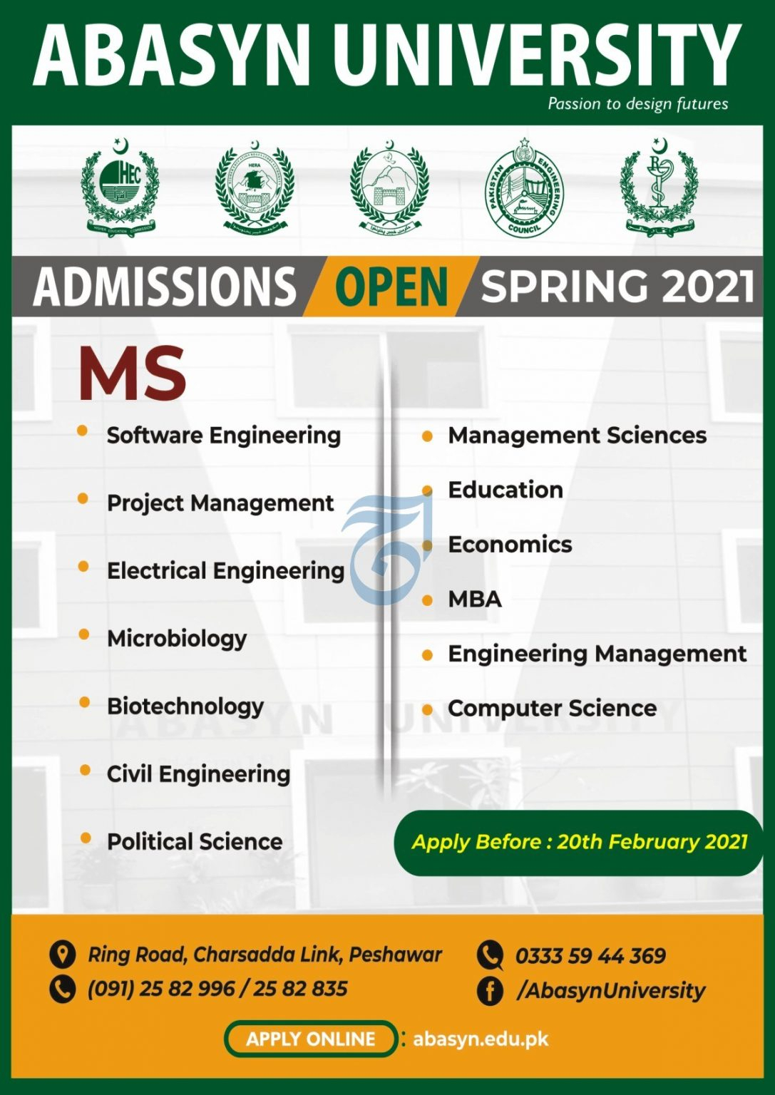 Abasyn University Peshawar Admission Form Admission Form