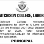 Aitchison College AC Lahore INTERMEDIATE A LEVEL Admission 2021 Last