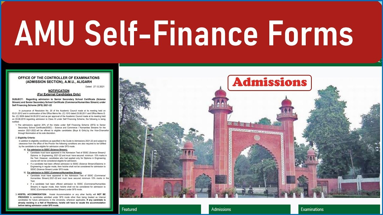 AMU Self Finance Admission 2021 AMU Self Finance