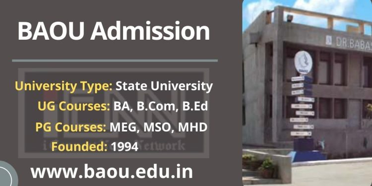 BAOU Admission 2022 UG PG Courses Eligibility Latest Updates