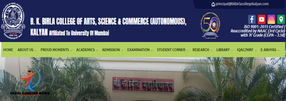 Birla College Online Admission Form 2022 23 BA BSc BCom OUT Apply www