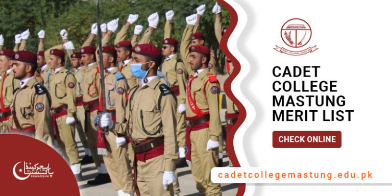 Cadet College Mastung Merit List 2023 Admission Result