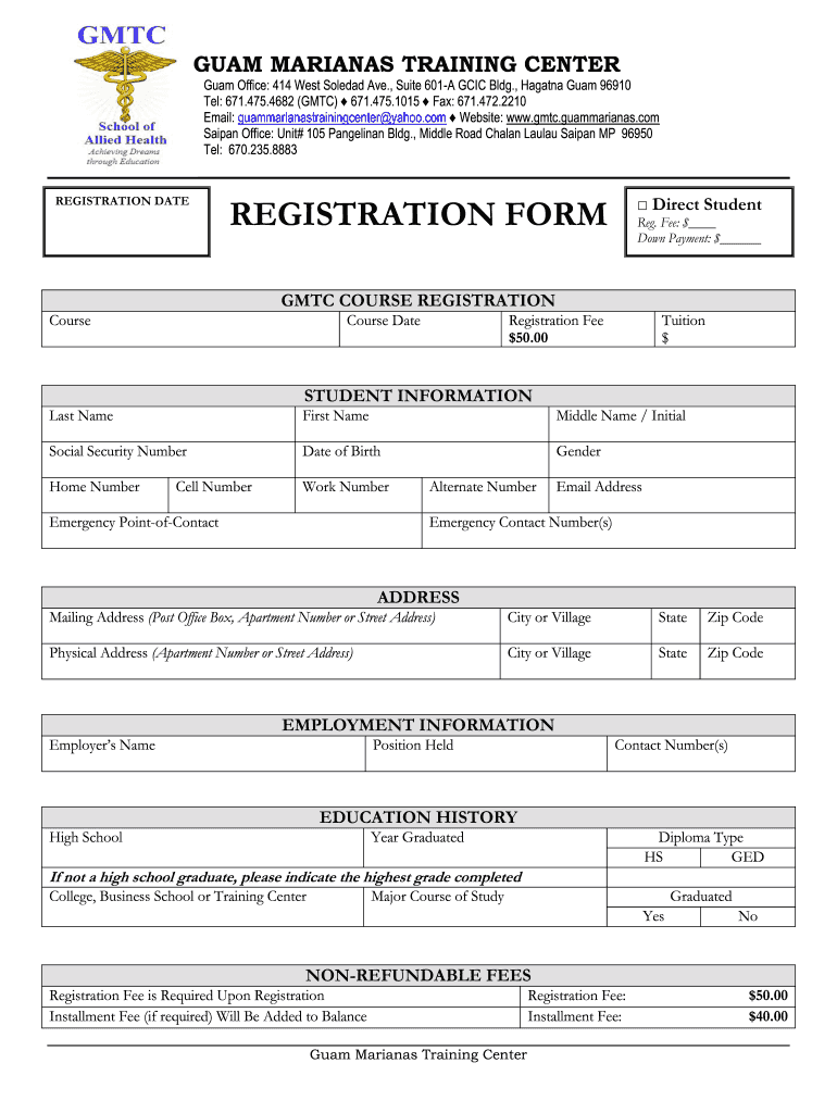 Computer Course Admission Form Format DOC 2013 2022 Fill Out And Sign