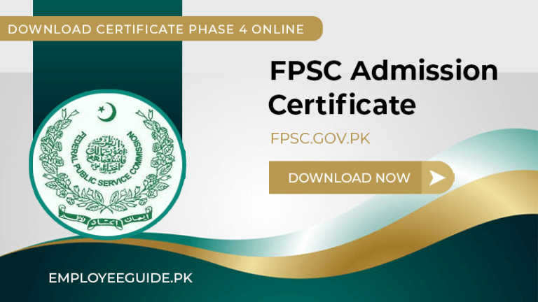 FPSC Admission Certificate Phase 4 Online Employee Guide