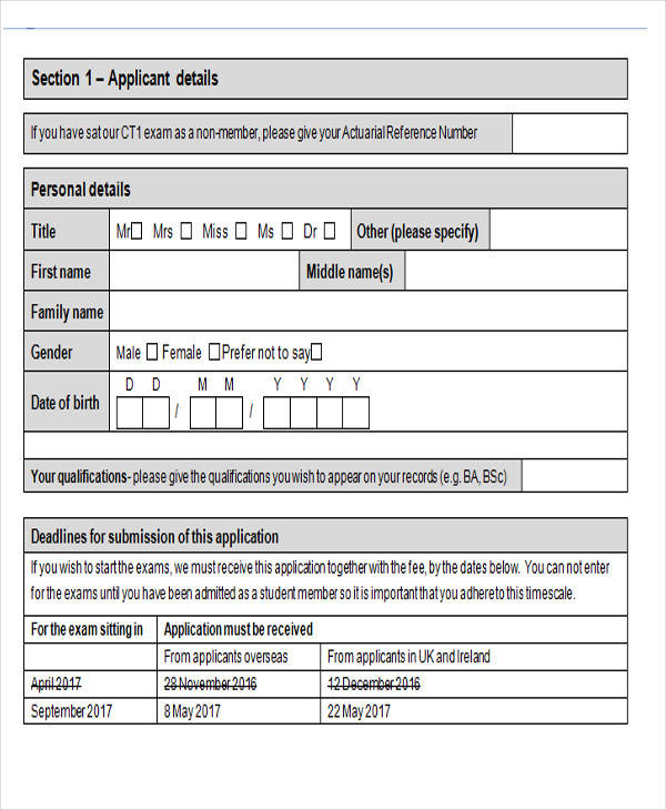 FREE 63 Sample Application Form Templates In MS Word Google Docs 