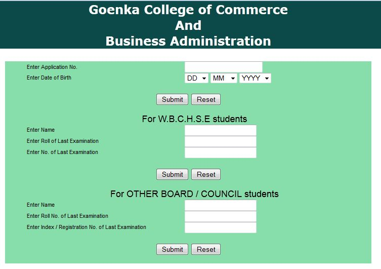 Goenka College Kolkata Admission Form For B Com 2022 2023 EduVark