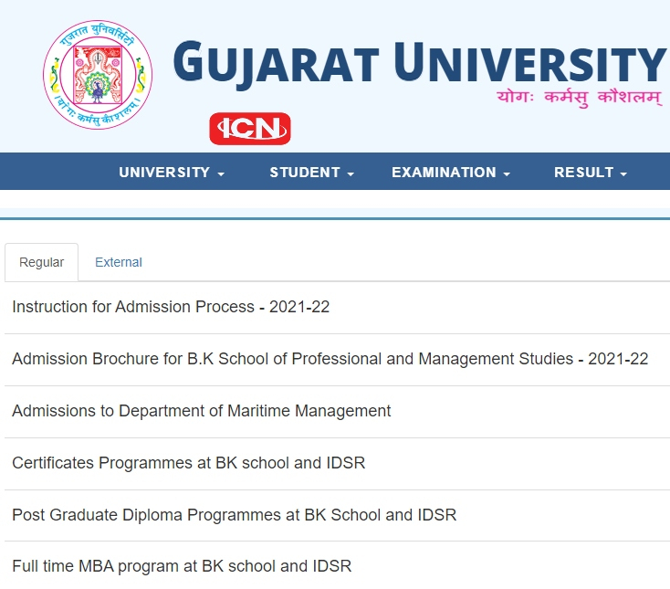 Gujarat University Admission 2022 23 BA BSc BCom Apply Www1