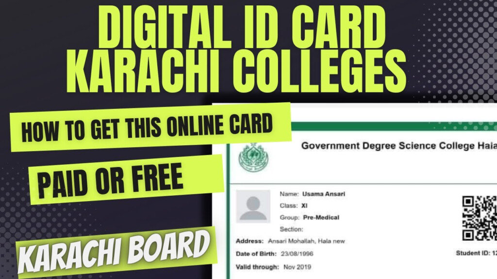 How To Get Digital Id Card For Gov Colleges Karachi Karachi Board 