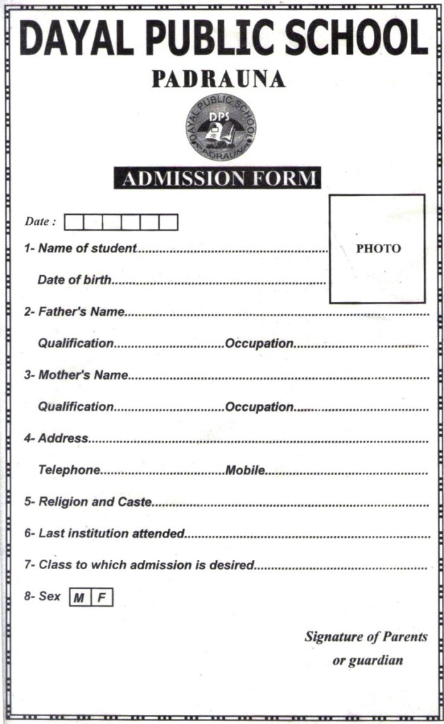 Image Result For Student Admission Form Format School Admission Form 