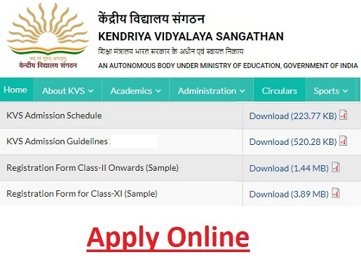 Kvsonlineadmission kvs gov in KVS Admission 2023 24 Online Form Date 