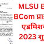 MLSU BA BCom Private Admission 2023 Rajasthan B Ed Student