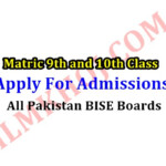 Online Admission 9th 10th Class 2023 All Punjab Boards