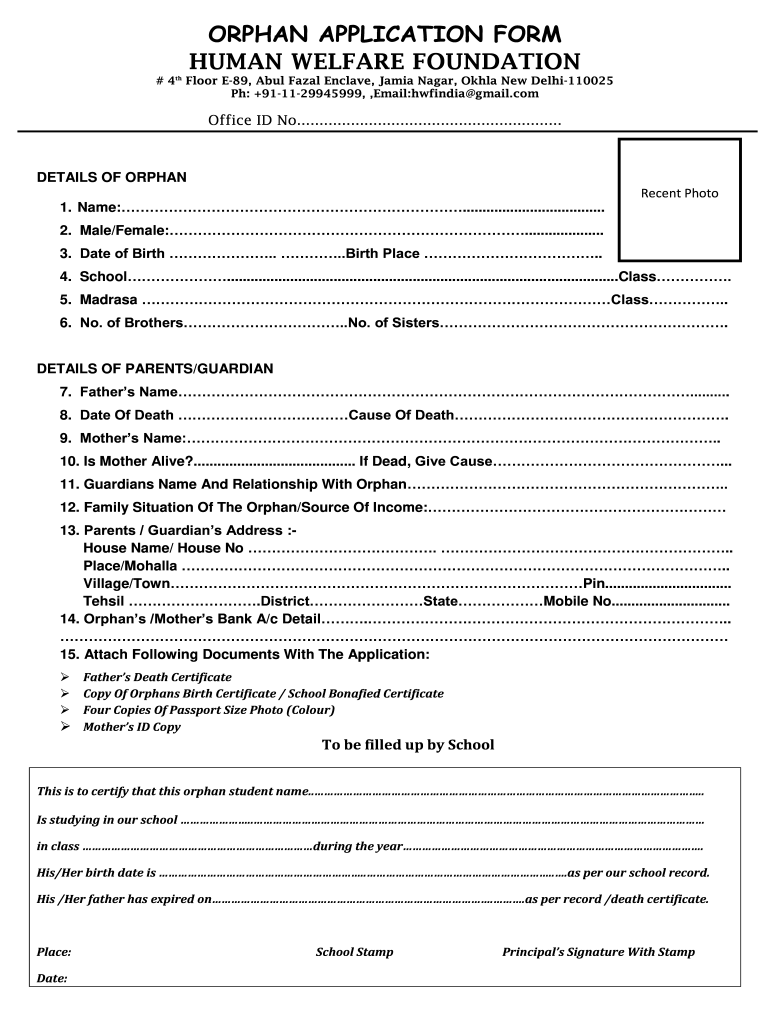 Orphan Certificate Fill And Sign Printable Template Online US Legal