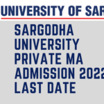 Sargodha University Private MA Admission 2022