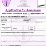 School Admission Form Free Word s Templates