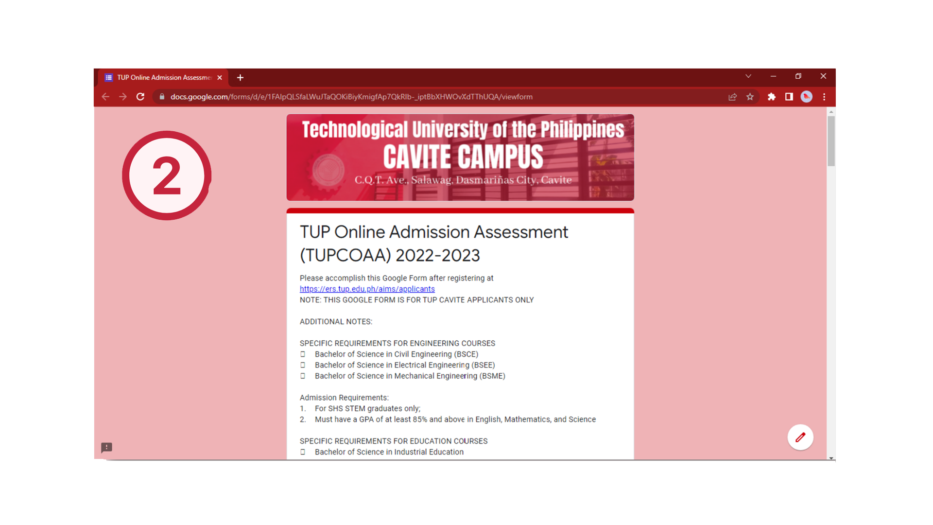 TUPC Admission