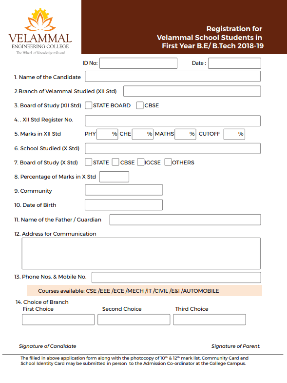 Velammal Engineering College VEC Chennai Admissions 2019