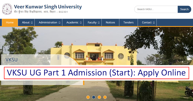 VKSU UG Part 1 Admission 2023 Apply Online BA BSc BCom Admission Date