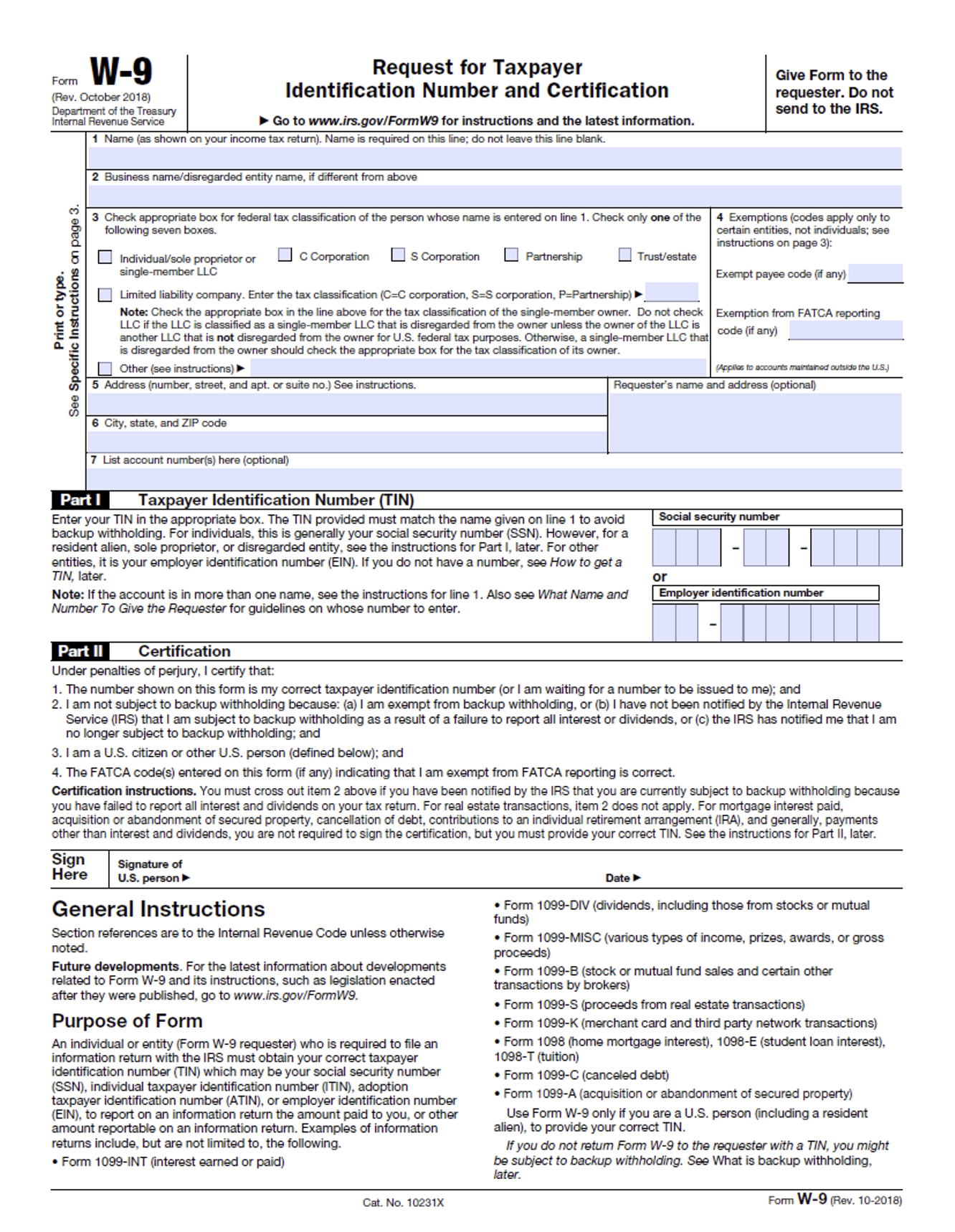 W 9 Form 2023 Printable W9 Form 2023