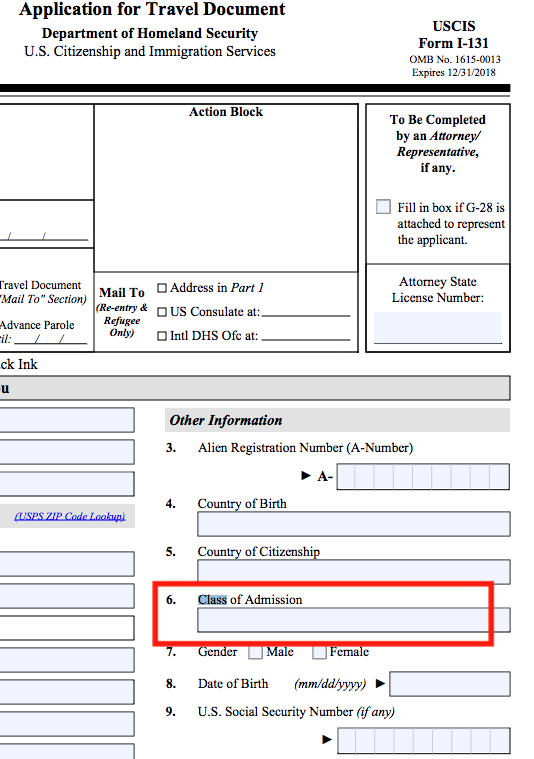 What Is Class Of Admission I 131 US Immigration Blog