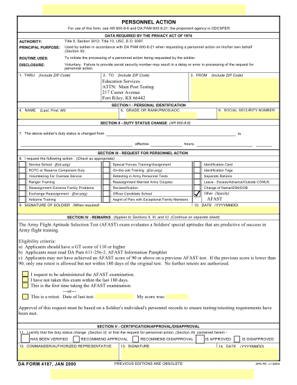 20 Da Forms 4187 Free To Edit Download Print CocoDoc