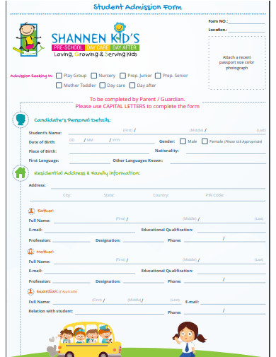 23 School Admission Form Templates In DOC PDF