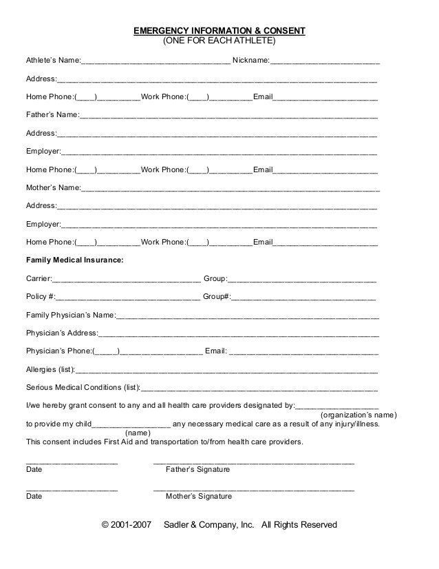 28 Emergency Room Form Template In 2020 Emergency Room Consent Forms