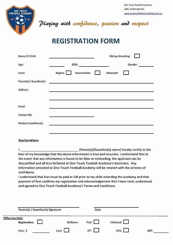  30 School Registration Forms Template Effect Template