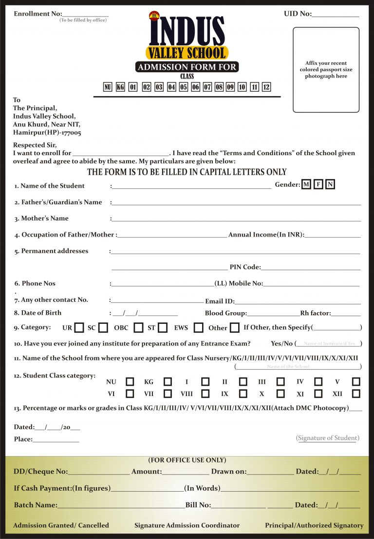 Admission Form