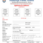 Admission Form Best CBSE School Maharaja Public School