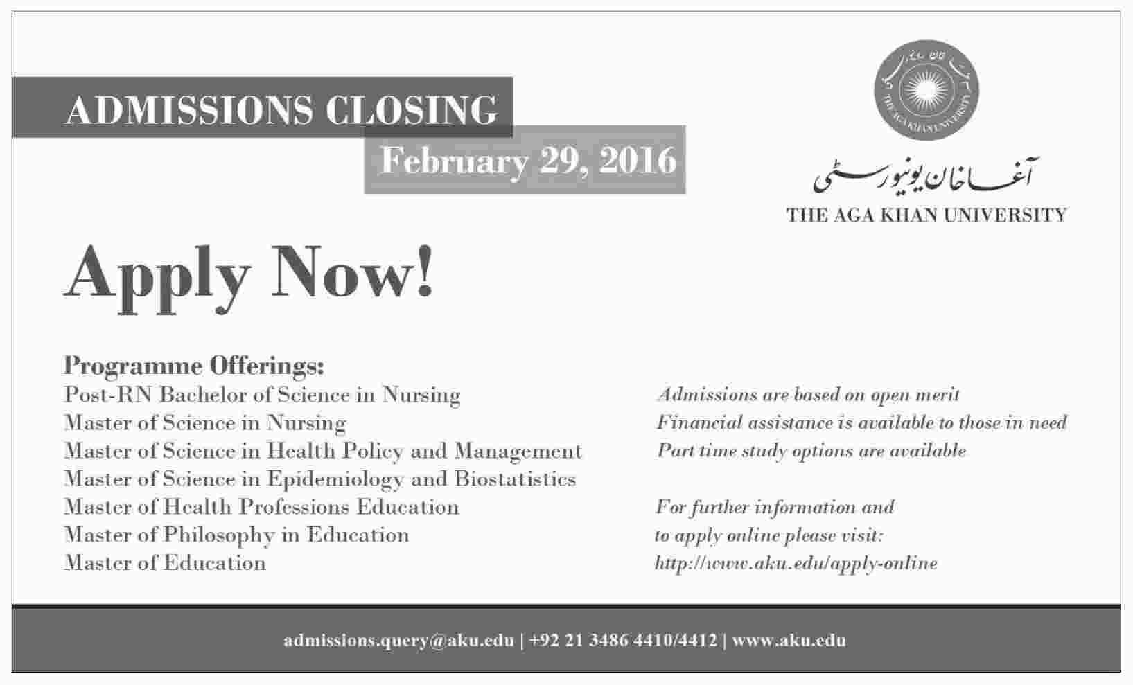 Aga Khan University Admission Form Admission Form