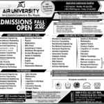 Air University Islamabad Admission Form 2022 Admission Form