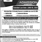 Allama Iqbal Open University Admission 2020 Last Date Spring Semester