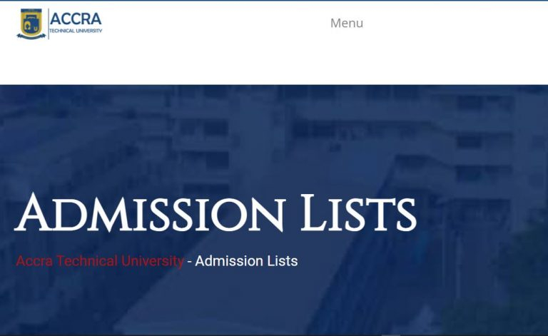 ATU Admission List 2022 2023 Accra Technical University