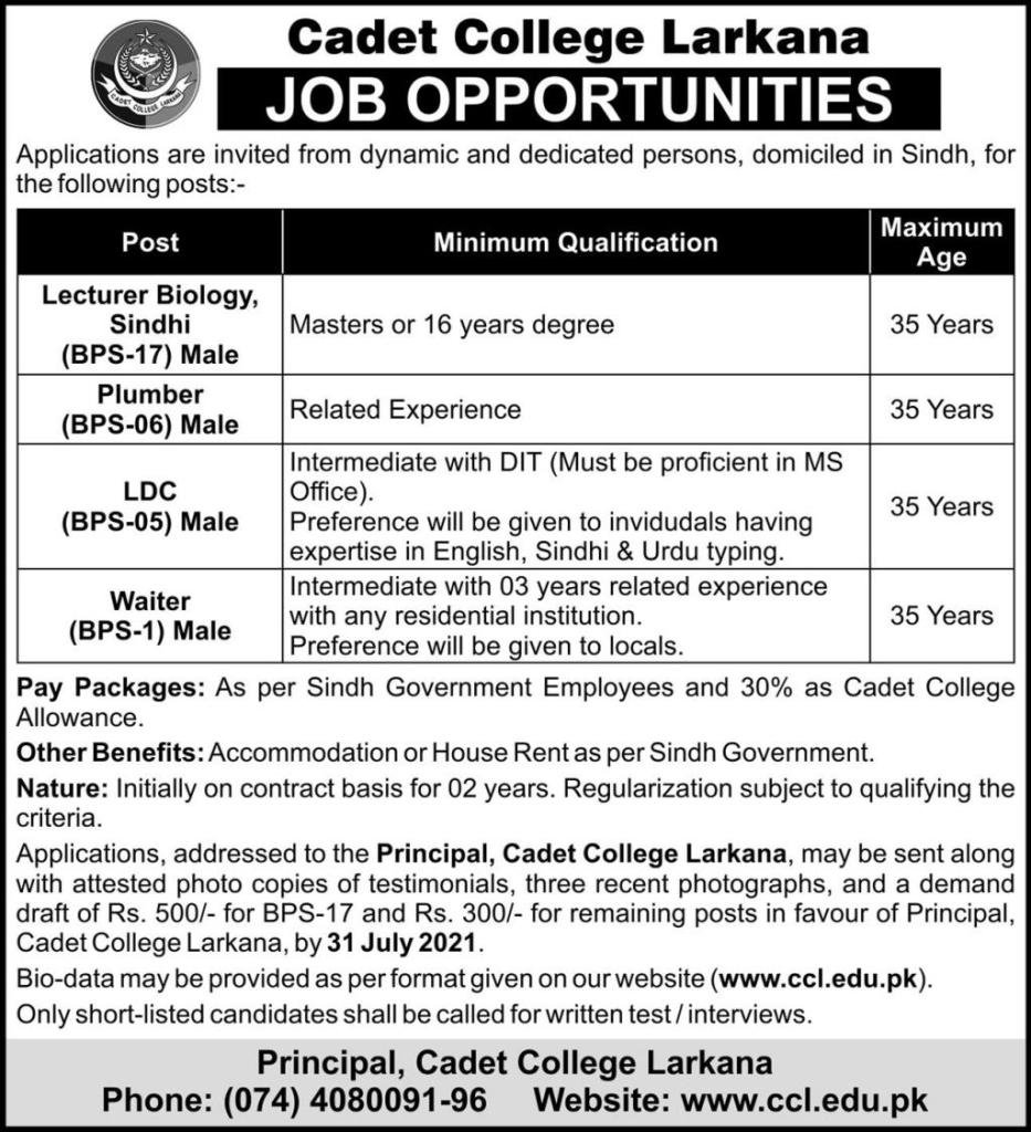 Cadet College Sanghar Admission Form 2023 Admission Form