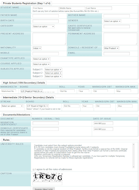 Ccs University Admission Form Last Date Admission Form