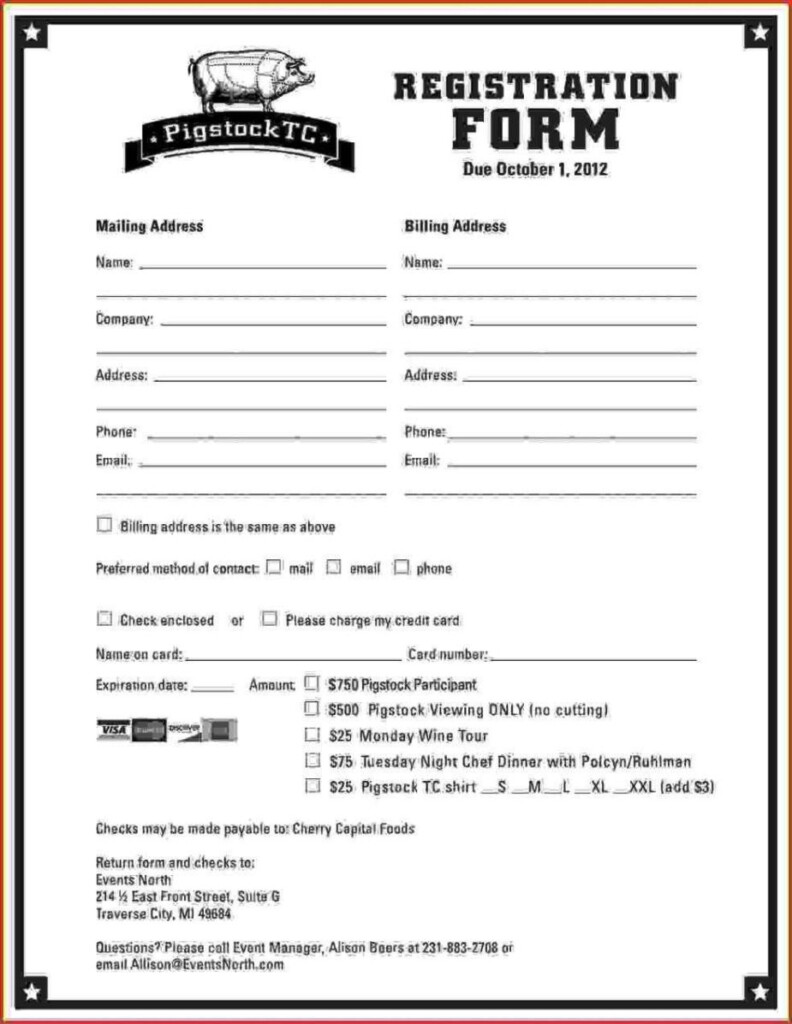 Dance School Registration Form Template Free SampleTemplatess 