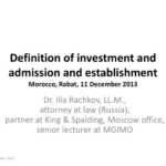 Definition Of Investment And Admission And Establishment