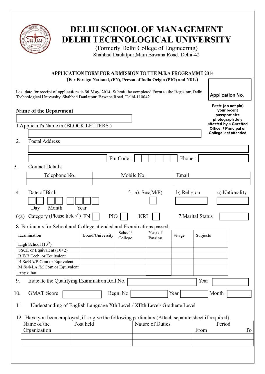 Delhi University Pg Admission 2022 Application Form Admission Form