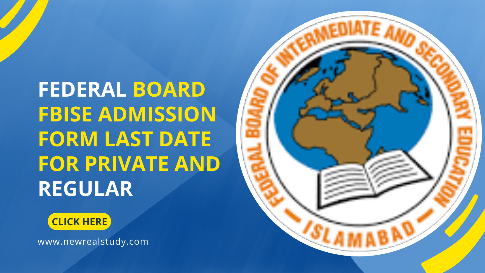 FBISE Admission Form 2023 Last Date Federal Board Private