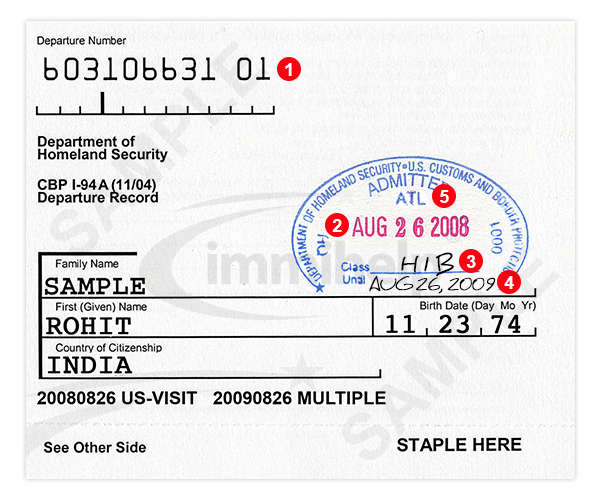 Form I 94 Explained Arrival Departure Record CitizenPath 