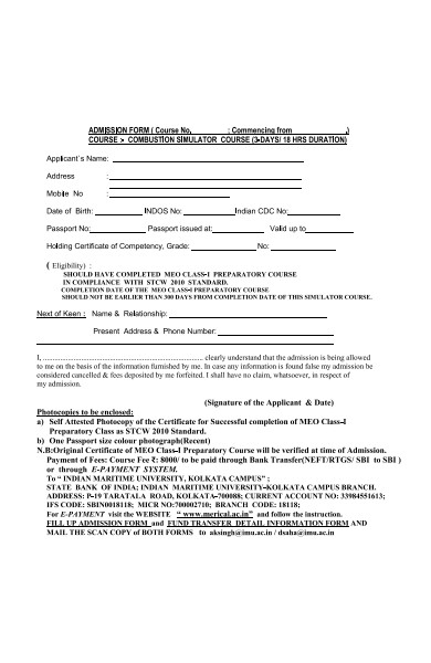 FREE 50 Admission Forms In PDF MS Word