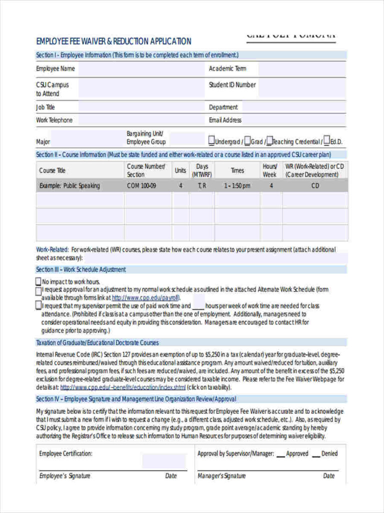 FREE 8 Employee Waiver Forms In PDF Ms Word