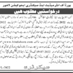 Government Jobs 2022 Board Of Intermediate And Secondary Education BISE