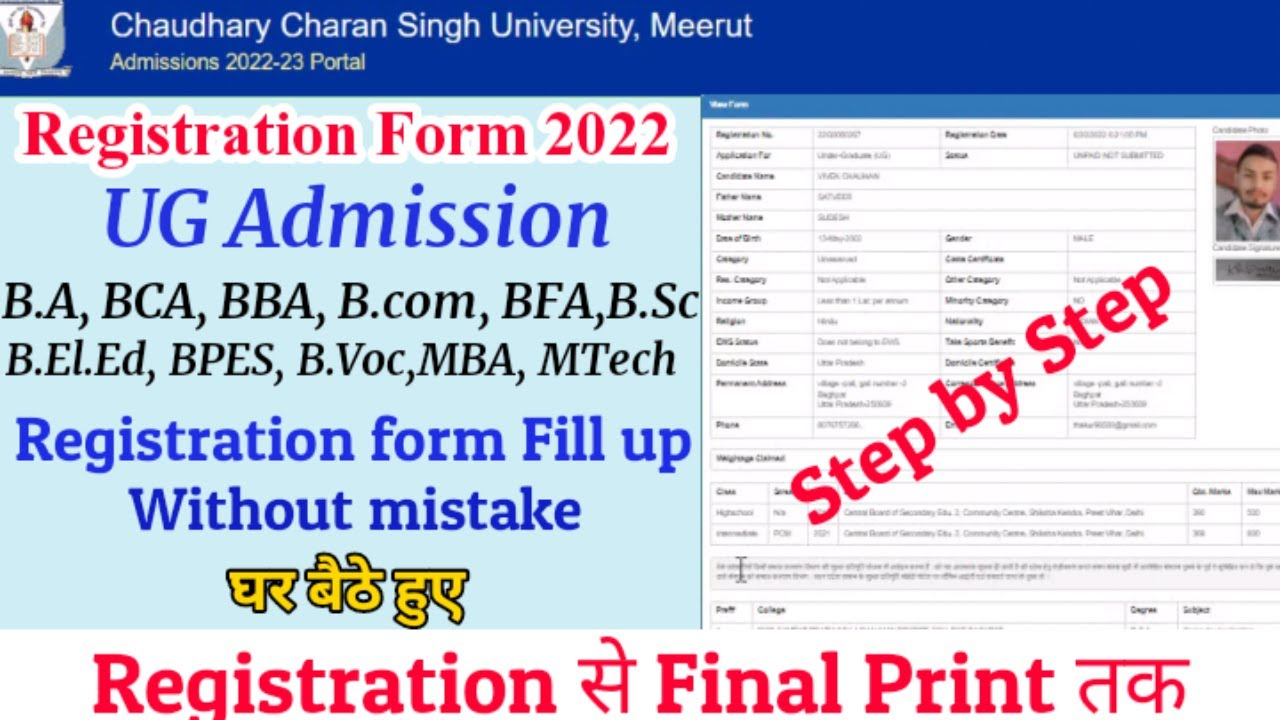 How To Fill CCS University Admission Form 2022 UG Regular Admission