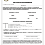 Maryland Voluntary Admission Fill Online Printable Fillable Blank