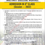 Military College Murree Admission 8th Class 2021 2022 Application Form