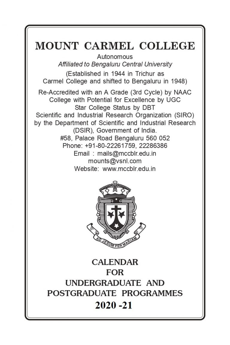 Mount Carmel Pu College Bangalore Admission Forms Admission Form