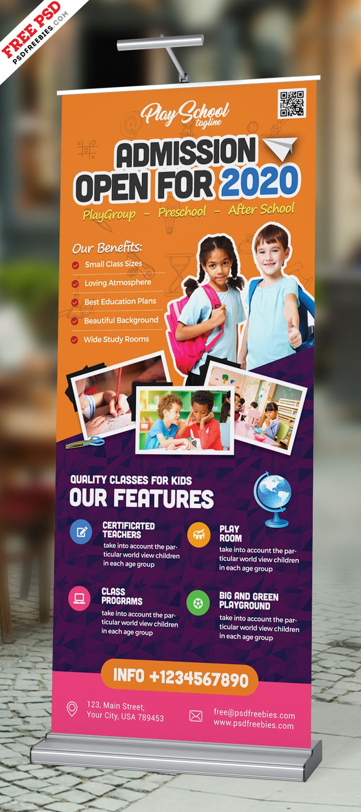 School Admission Open Roll up Banner PSD School Brochure School